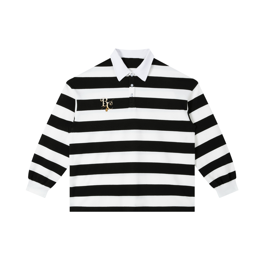 Color Block Stripe Polo Shirt